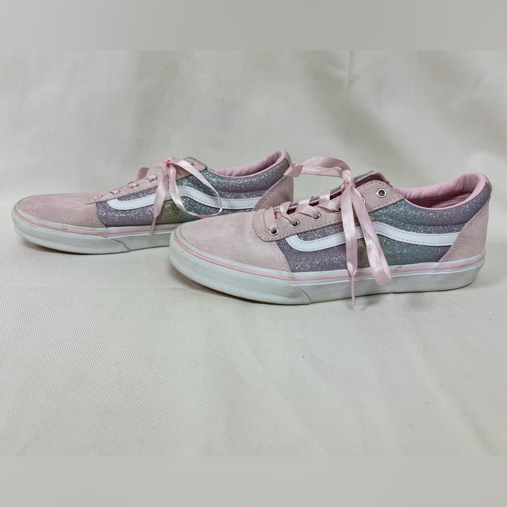 Vans Pink and Gray Glitter Sneakers